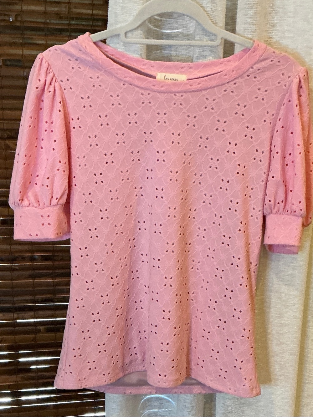 Handmade Pink Eyelet Puff Sleeve Blouse